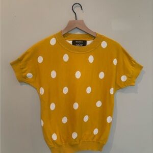 Modcloth Yellow Polka Dot Top